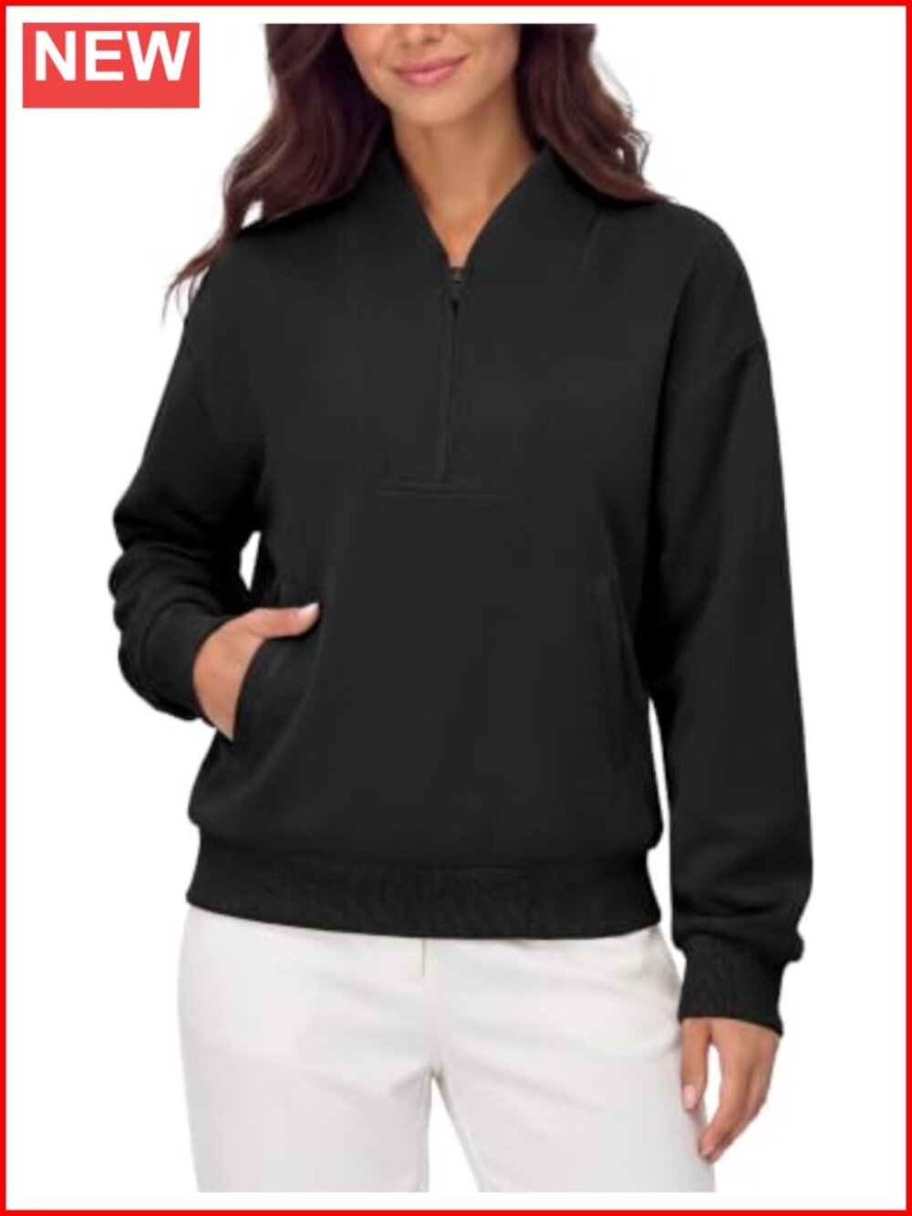 Women's Half Zip Oversized Fleece Sweatshirt Pullover Workout Top